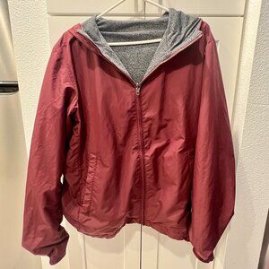 Men's Reversible Red/Gray Hooded Jacket